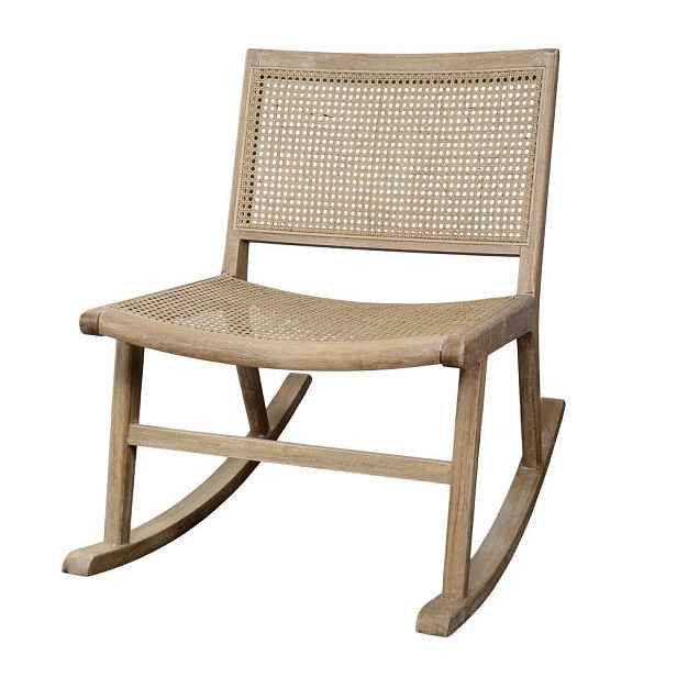 Přírodní houpací křeslo s výpletem Lounge French chair - 88*59*78 cm Chic Antique