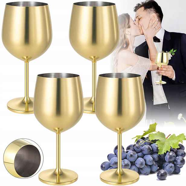 Skleničky Na Červené Víno 500ML Nerezová Ocel Merlot Pinot Noir 4KS