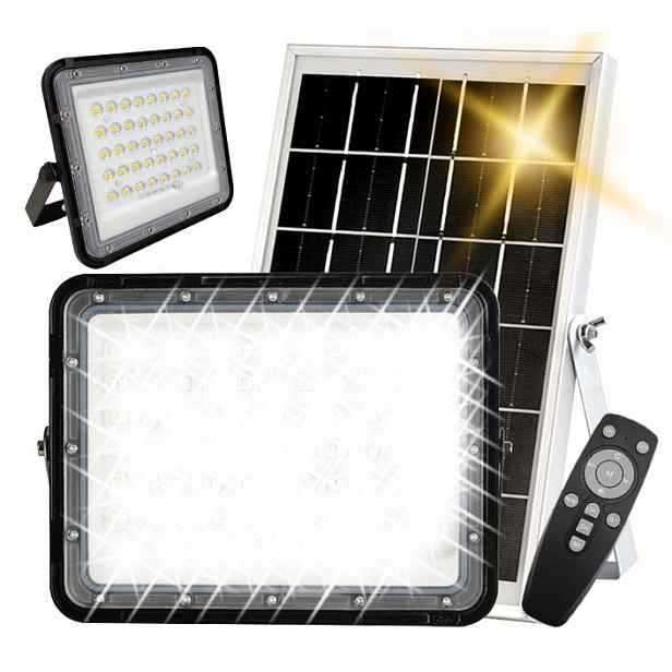 Solární Pracovní Lampa Halogen 80 Led Diod 100W Dálkový Ovladač 6500K