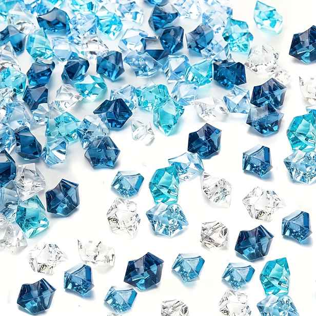 TEMU 500 ks Průhledné akrylové ledové kostky - Výplň do váz, dekorace na stůl, umělé diamantové drahokamy