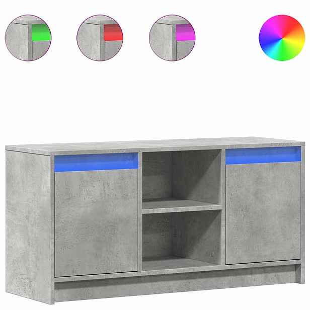 vidaXL TV skříňka s LED betonově šedá 100x34x50 cm kompozitní dřevo
