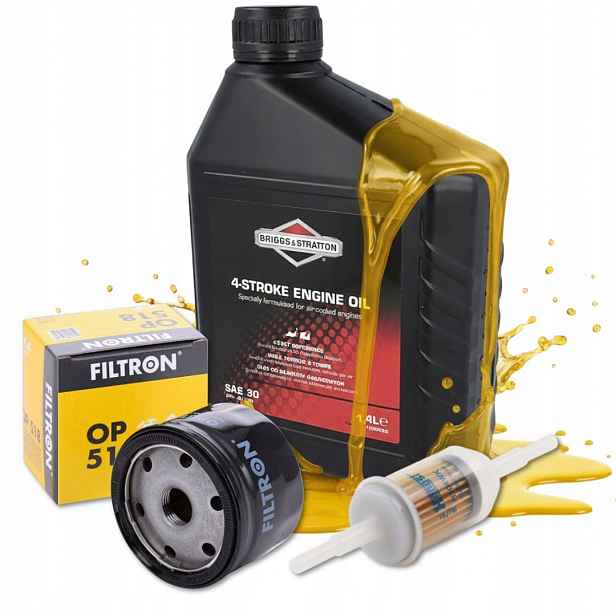 Olej Do Sekačky SAE30 1.4L Briggs Olejový Filtr OP518 Palivový Filtr