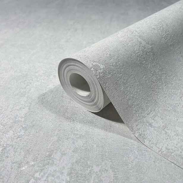 Šedá Tapeta Napodobující Lesklý Beton