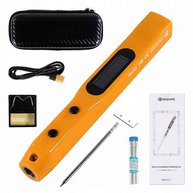 Sequre SI012 Pro páječka s hrotem T12-B2 oranžová Set