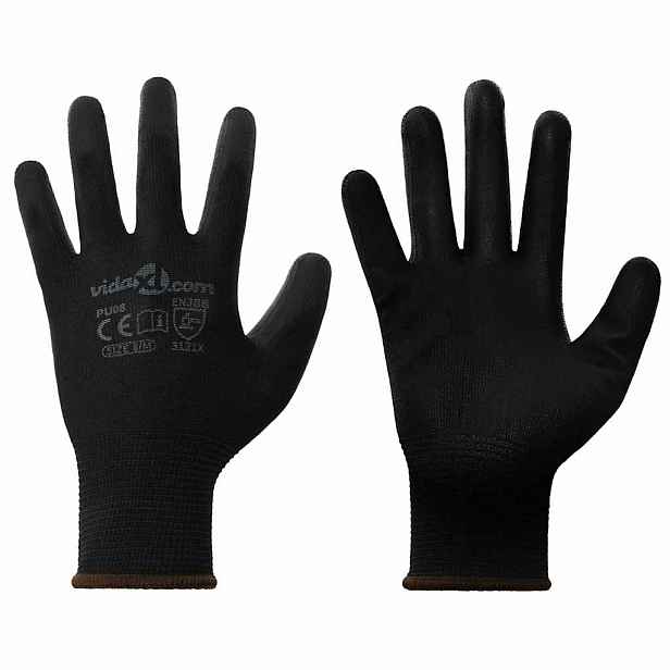 vidaXL Pracovní rukavice 24 ks Černá 8 / m Polyester