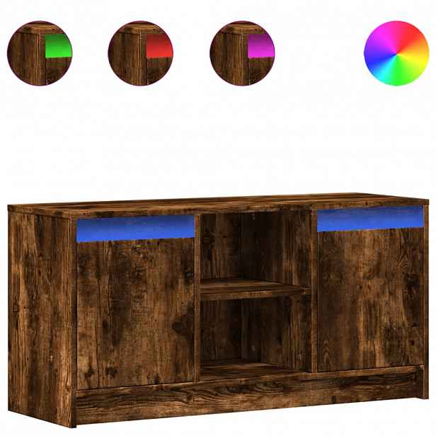vidaXL TV skříňka s LED kouřový dub 100 x 34 x 50 cm kompozitní dřevo