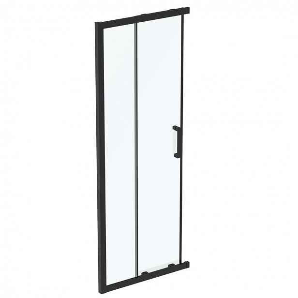 Ideal Standard Connect 2 - Posuvné sprchové dveře, dvoudílné, 90 cm, černá/čiré sklo K9261V3