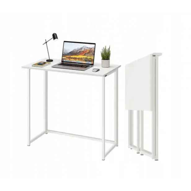 Obdélníkový psací stůl Dripex 80 x 45 x 74 cm, bílý, skládací, bez montáže