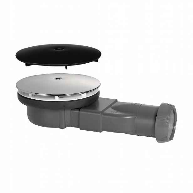 Sifon sprchový nízký slim fi90mm, nejnižší na trhu 2dekle, černý a chrom