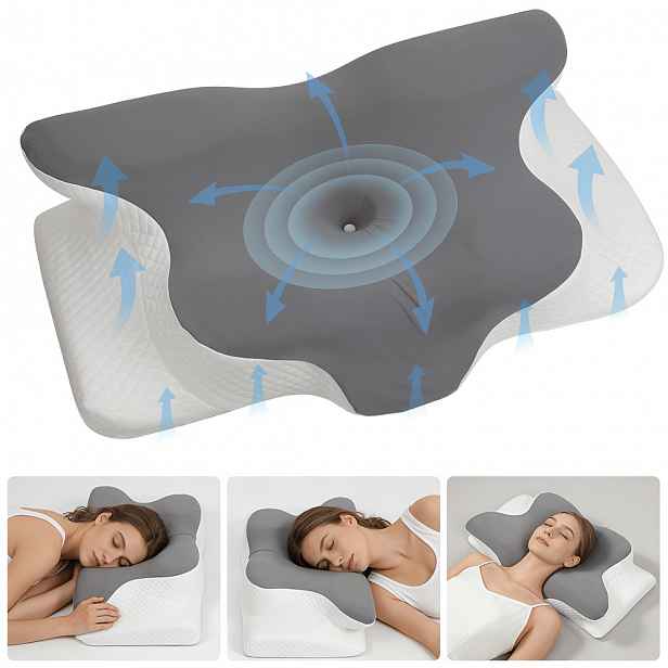 TEMU 2 ks/1 ks Ergonomický krční polštář Motýl, chladivý polštář na spaní s pomalým návratem do původního tvaru, pohodlný konturovací polštář na