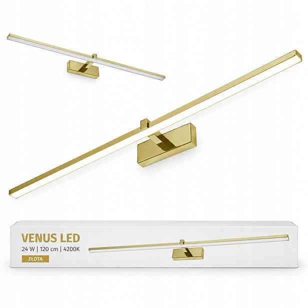 Venus Led 24W 120 cm zlatá nástěnná lampa do obchodu 4200K IP44 1640lm svítidlo