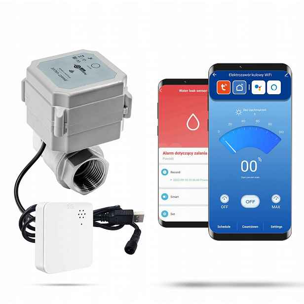 Bezdrátový systém proti zaplavení WiFi Elektroventil kulový 1" 1xSnímač