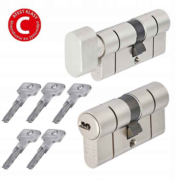 Dvě vložky Abus pro jeden klíč D10+KD10NP 55/30G nikl