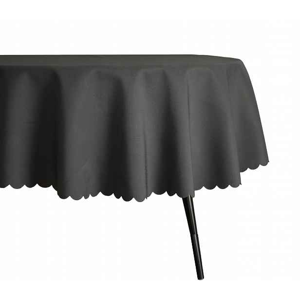 Skvrnitý Ubrus Ovál 160X260 CM Grafit Struktura Lnu Oválný Stůl Svátky