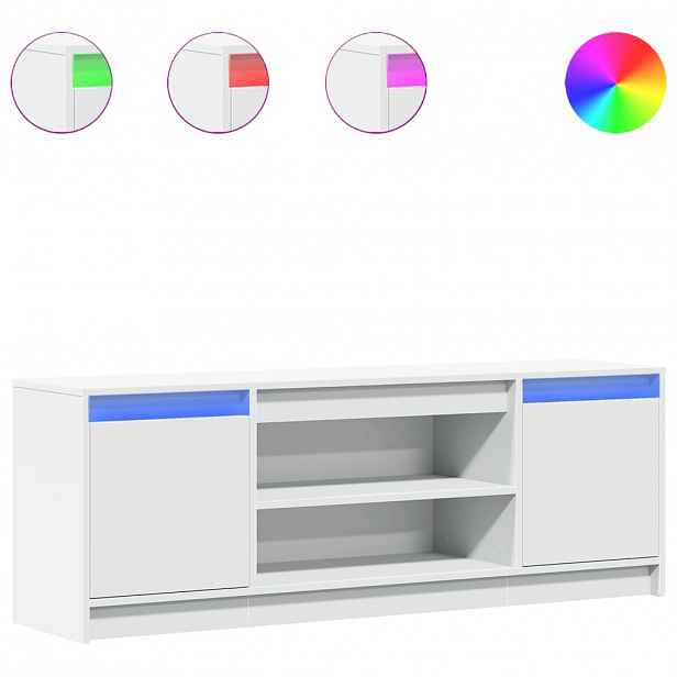 vidaXL TV skříňka s LED bílá 139,5 x 34 x 50 cm kompozitní dřevo