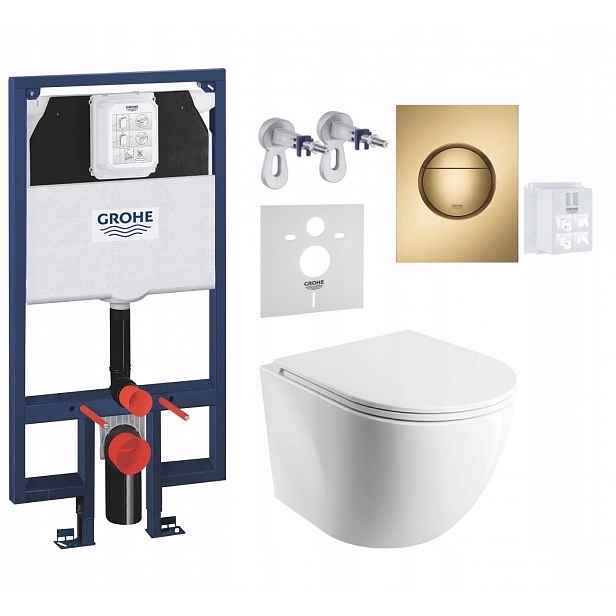 7v1 Wc Set, Stelaz Grohe Slim Wc Mísa Rim Silent Omnires Tlačítko