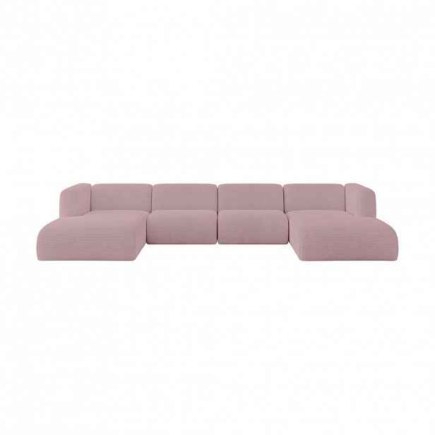 ALTDECOR SEDACÍ SOUPRAVA DO U MIRA-U2 408x179x70 Růžová Manšestr