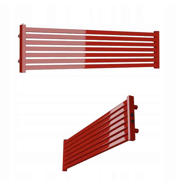 Dekorativní horizontální radiátor Accra 120x61 Červený