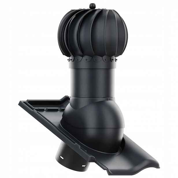 Rotační kulový Větrací komín , průměr 150 mm, Braas Rubín 9V Antracit