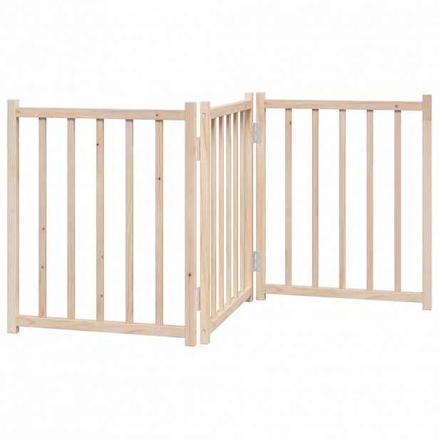 vidaXL Zábrana pro psy skládací 3 panely 150 cm masivní jedle
