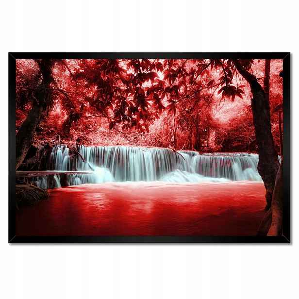 Plakáty v rámu 60x40 Červený vodopád Kaskáda