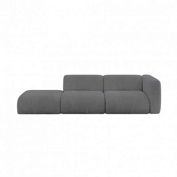 ALTDECOR POHOVKA S PRAVOU OTOMANOU MIRA-S3 296x89x70 Tmavě šedá Manšestr