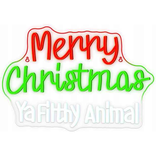 Neonová Led Merry Christmas Ya Filthy Animal nástěnná dekorace