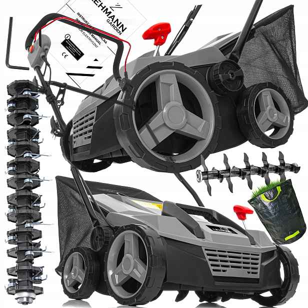 Provzdušňovač Elektrický Vertikutátor Lehmann Pro Trávy, Regulace S Košem 2600 W