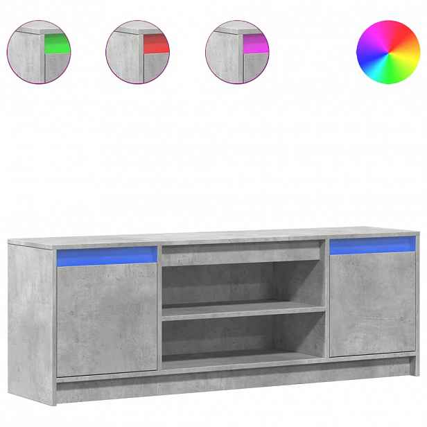 vidaXL TV skříňka s LED betonově šedá 139,5x34x50 cm kompozitní dřevo