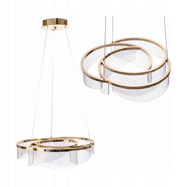 Závěsná stropní lampa Zlatá 50 cm Led Lustr 57 W