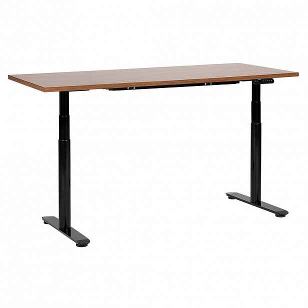 Beliani PSACÍ STŮL hnědočerný 160/72 cm elektrický výškově nastavitelný Destin IV