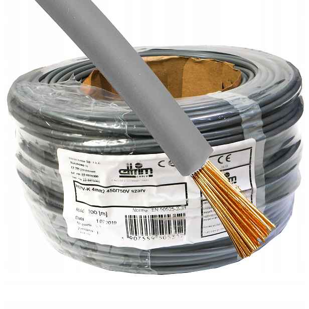 Kabel Lgy 1x 4 mm šedý 4 100 m