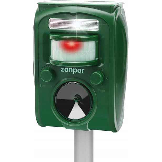 Odpuzovač koček Zonpor Solární Pir 10 m Usb IP44 zelený