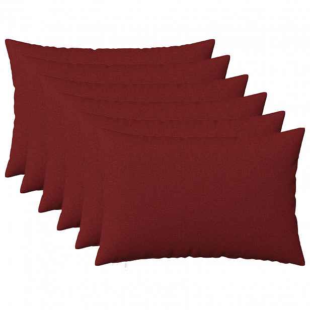vidaXL Povlak na polštář 6 ks HEERLEN Víno Červené 40 x 60 cm Textil