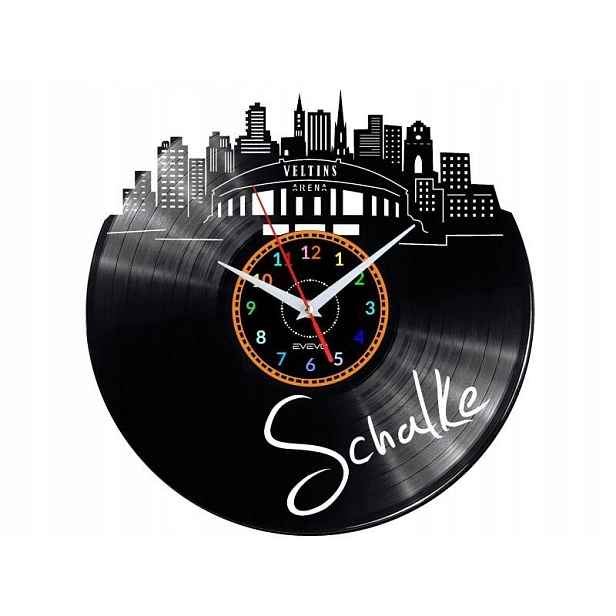 Schalke Dárek Originální dekorace do domu Hodiny z vinylové desky