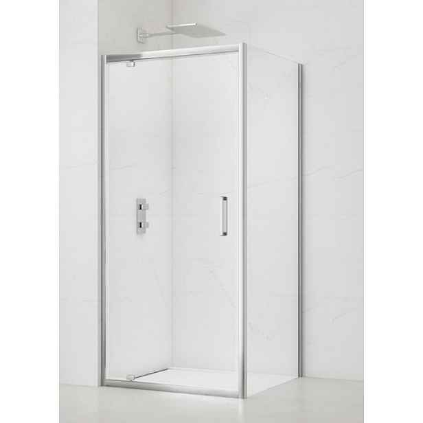 Sprchové dveře čtverec 80x80x195 cm Siko TEX chrom lesklý SIKOTEXP80STENA80