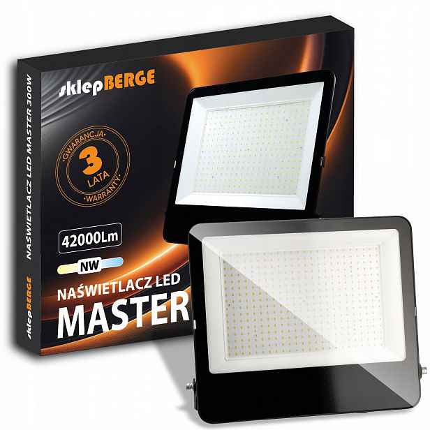 Halogenový Led reflektor 300W 42000lm Venkovní pracovní výkon, odolný IP65