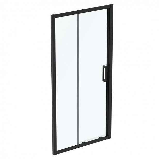 Ideal Standard Connect 2 - Posuvné sprchové dveře, dvoudílné, 140 cm, černá/čiré sklo K9278V3