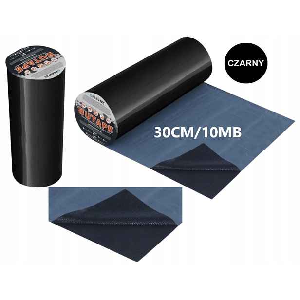 Parotec Butape Butylová Pokrývačská Páska 0,6 MM 300 MM X 10 M Černá Ral 9005