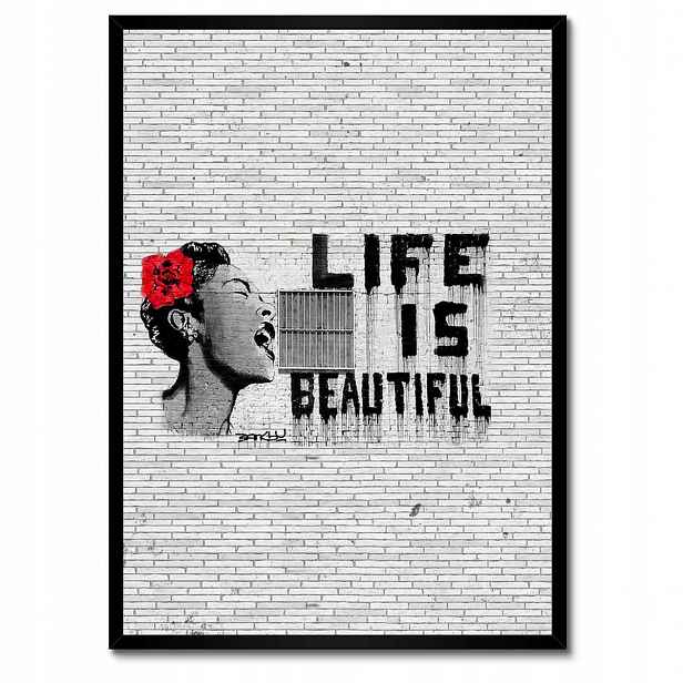 Plakáty v rámu 50x70 Banksy Life jsou krásné