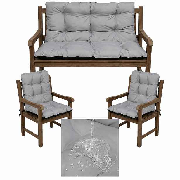 Polštáře 2+1 Voděodolné 100x60x50 na houpačku, nábytek Ocelový