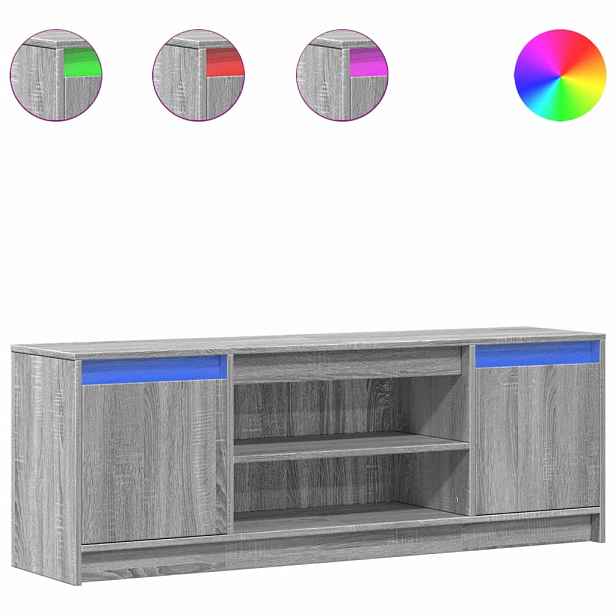 vidaXL TV skříňka s LED šedá sonoma 139,5x34x50 cm kompozitní dřevo
