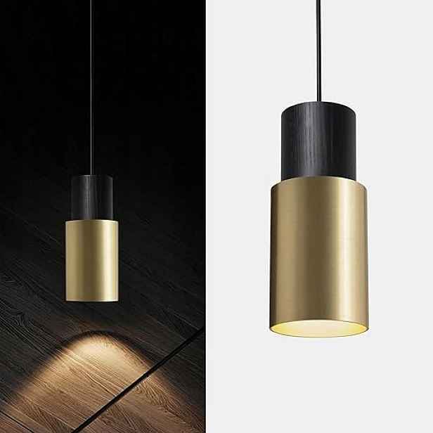 Závěsná lampa Loft E27 Dřevo Zlatá Industrial Vintage Nastavitelná