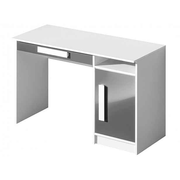 Pracovní stůl GULLIWER 9, bílá/šedá lesk