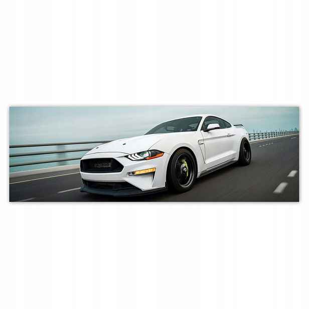 Plakáty 200x66 Bílý Ford Mustang Auto