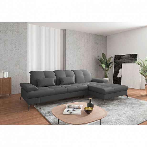 Sit & More ROHOVÁ SEDAČKA, textil, tmavě šedá