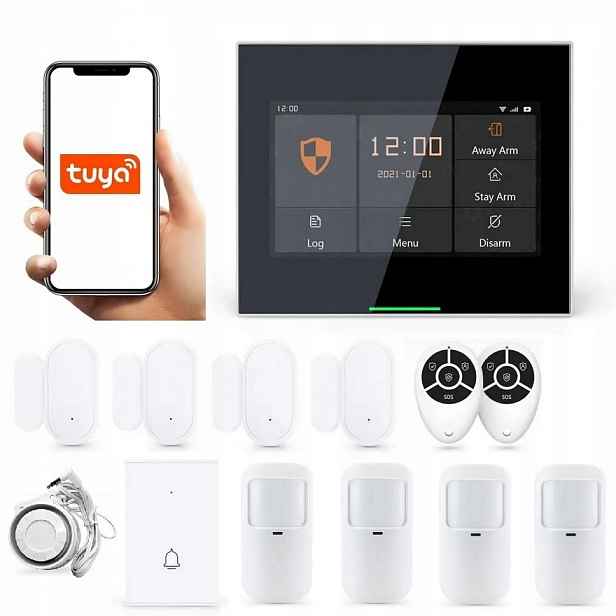 Alarmový Systém LCD 4.3' Gsm WiFi Sms Zvonek Tuya Smart V Polštině 4xPIR