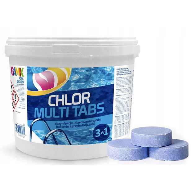 Chlorové multifunkční tablety Bazén Modrá voda Gamix 200 g 5 kg