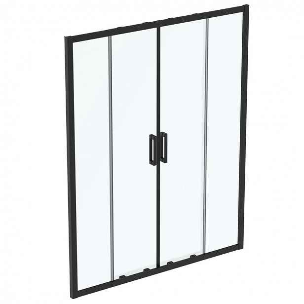 Ideal Standard Connect 2 - Posuvné sprchové dveře, čtyřdílné, 160 cm, černá/čiré sklo K9282V3