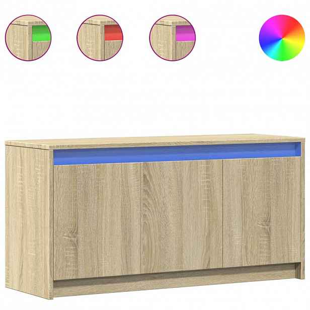 vidaXL TV skříňka s LED dub sonoma 100 x 34 x 50 cm kompozitní dřevo